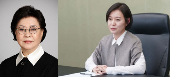 왼쪽부터 송영숙 한미그룹 회장, 한미그룹 임주현 부회장